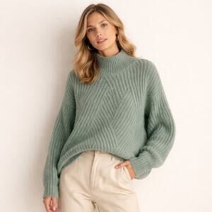 Frnch Paris Sage Green Ribbed Sweater